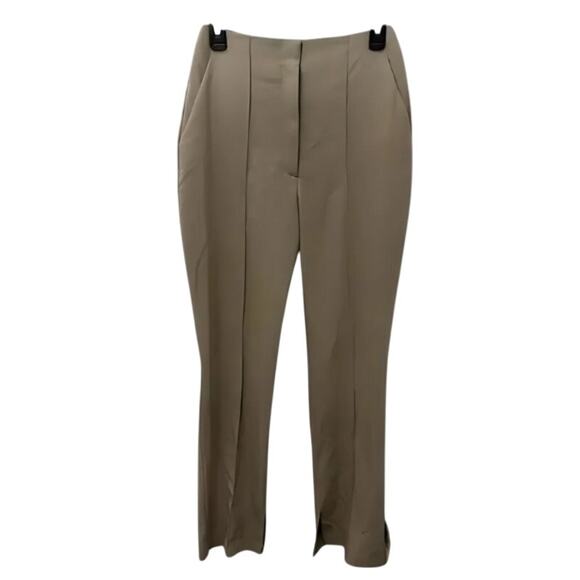 Topshop Crop Pants Slit Ankle Tailored Front Seam Detail Tan/Beige Women's 4 NWT - Picture 1 of 10